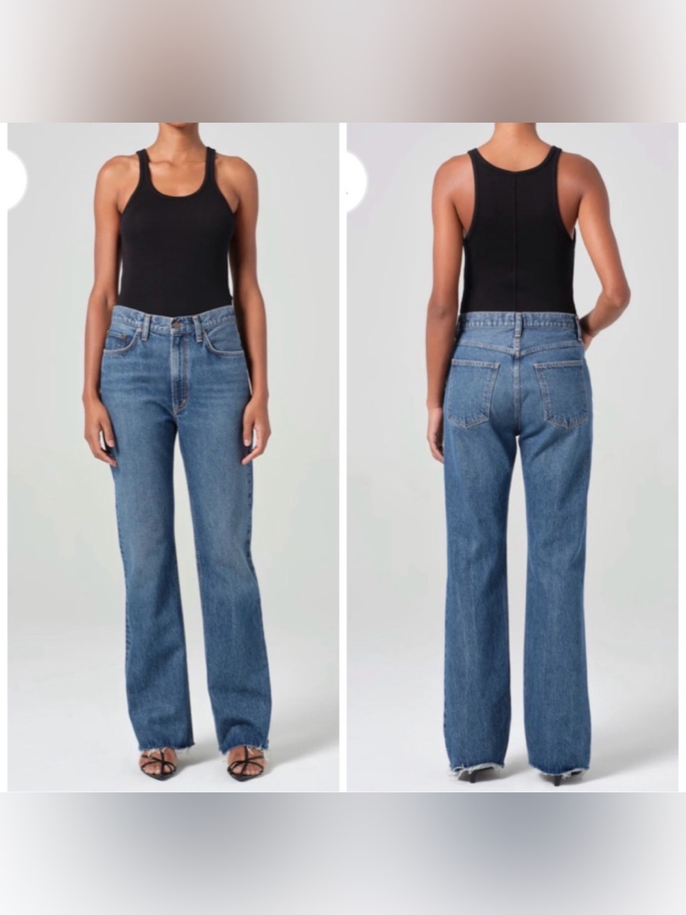 Agolde Leena Jean Mid Rise Baby Flare Blue Placebo Jeans‎ Denim Size 27
